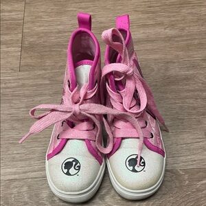Kids Pink Barbie and White High-Top Shoes